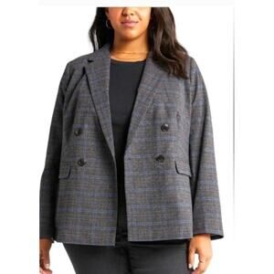 Madewell the rosedale gray and blue blazer. Size 16